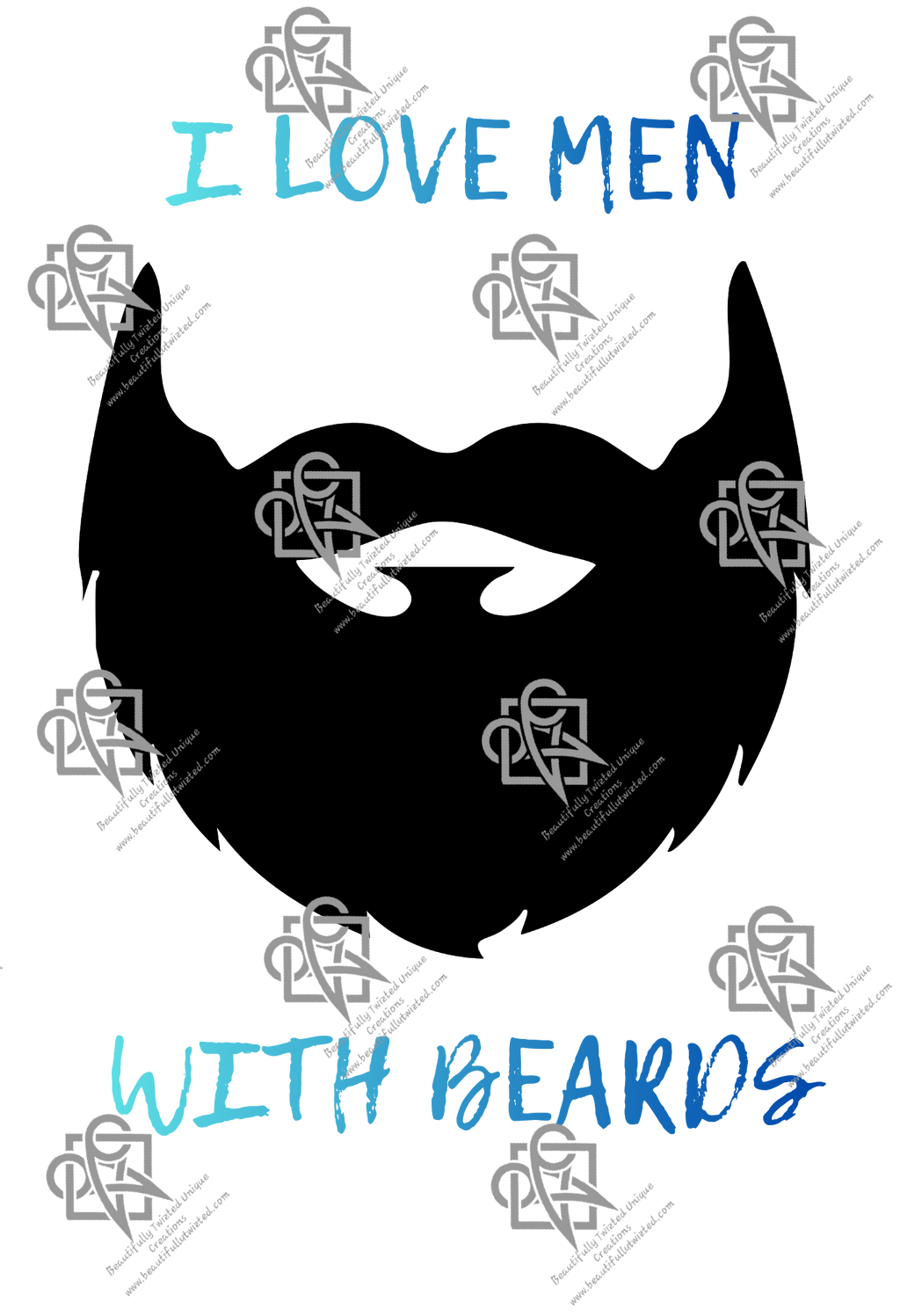 I Love Men With Beards T-Shirt Design #1019