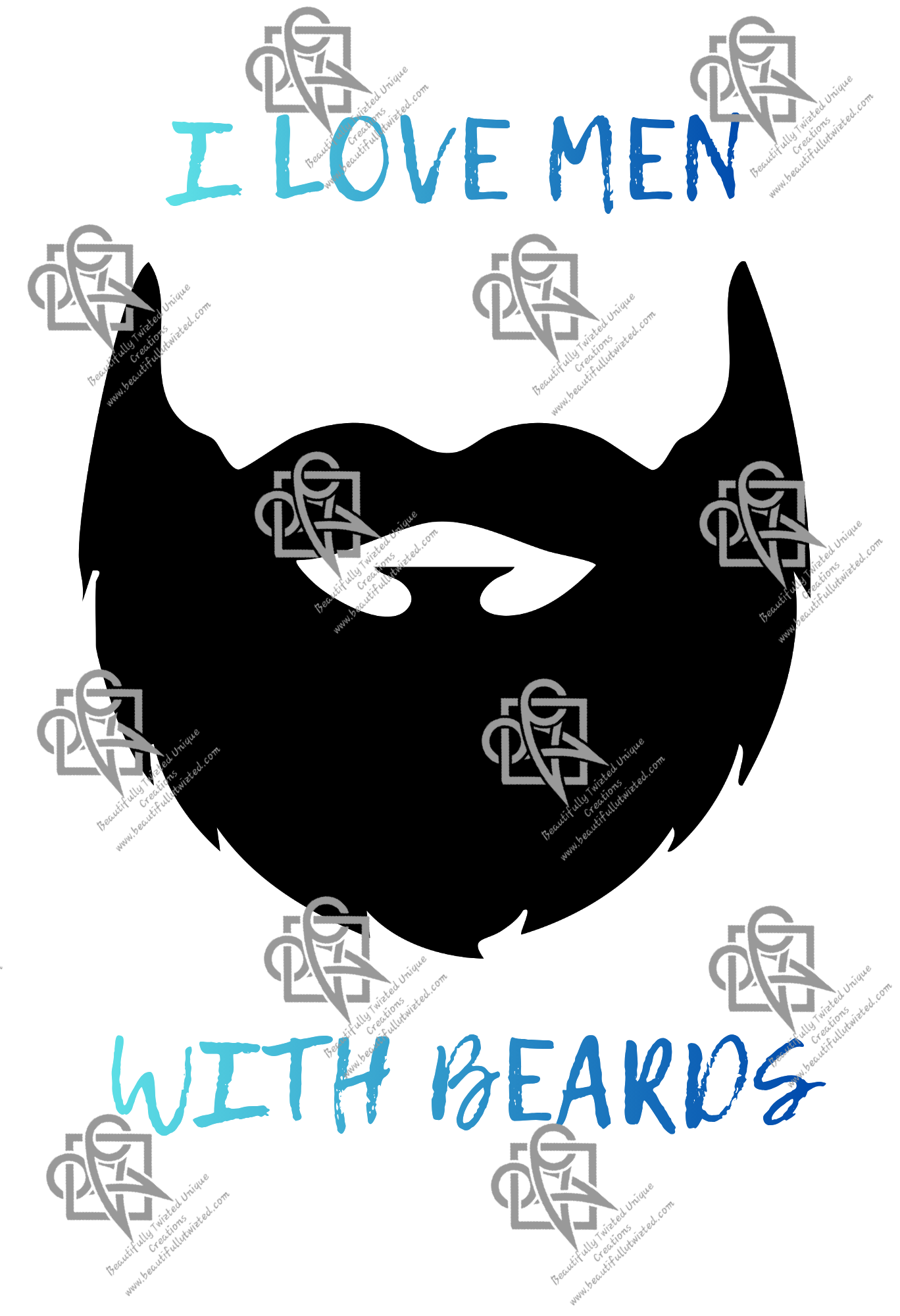 I Love Men With Beards T-Shirt Design #1019