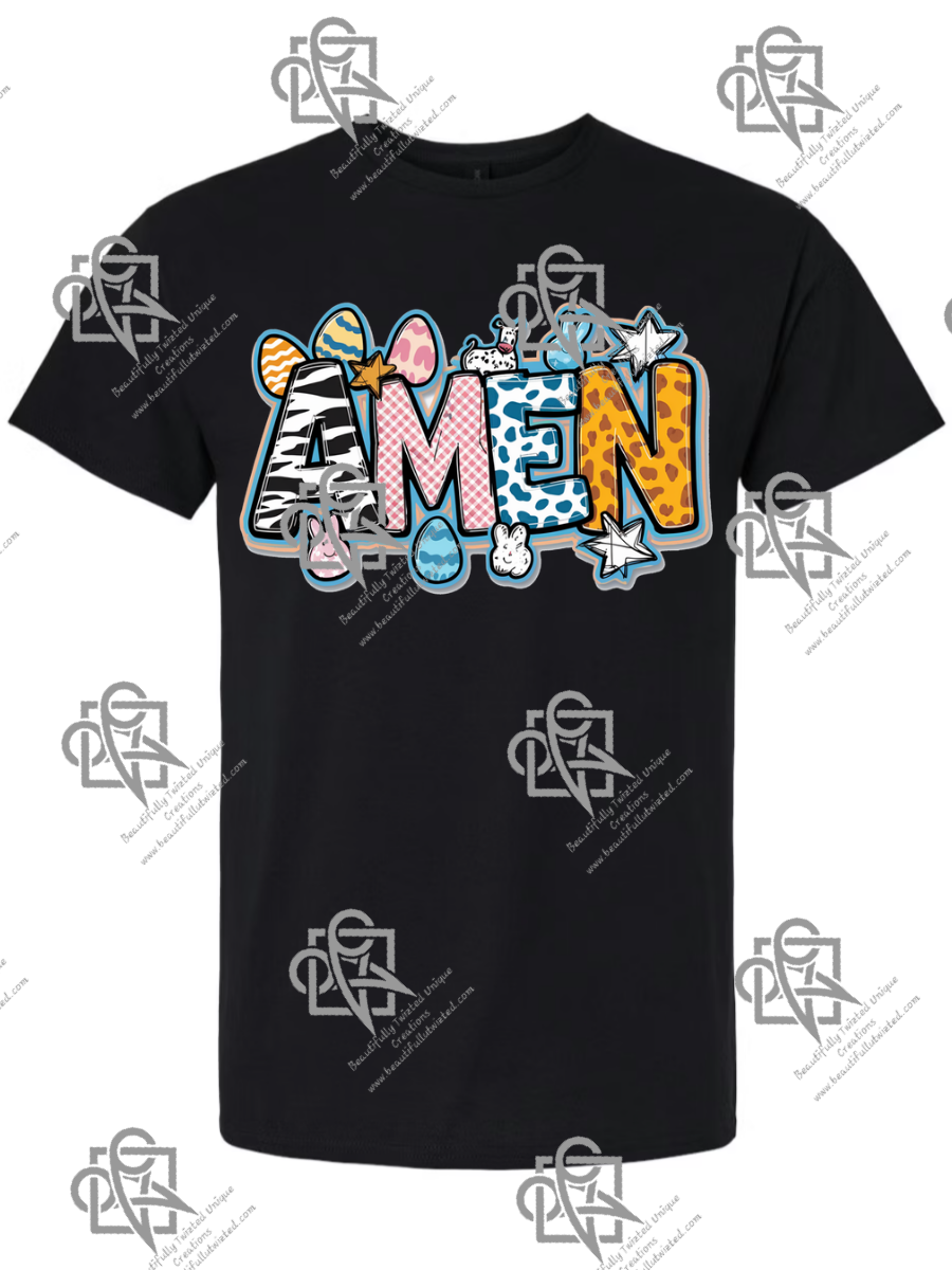 AMEN Colorful Easter Egg Design T-shirt