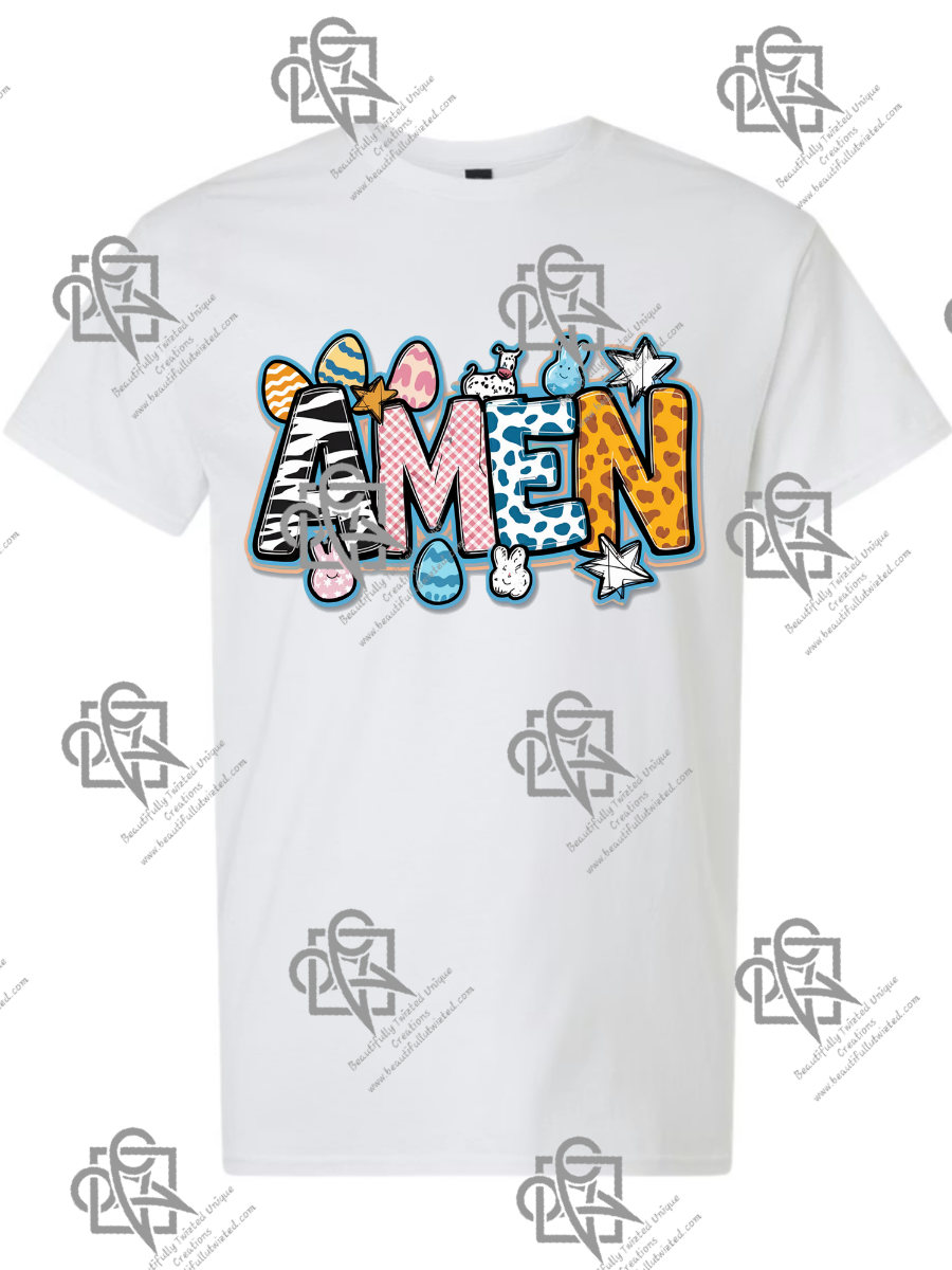 AMEN Colorful Easter Egg Design T-shirt