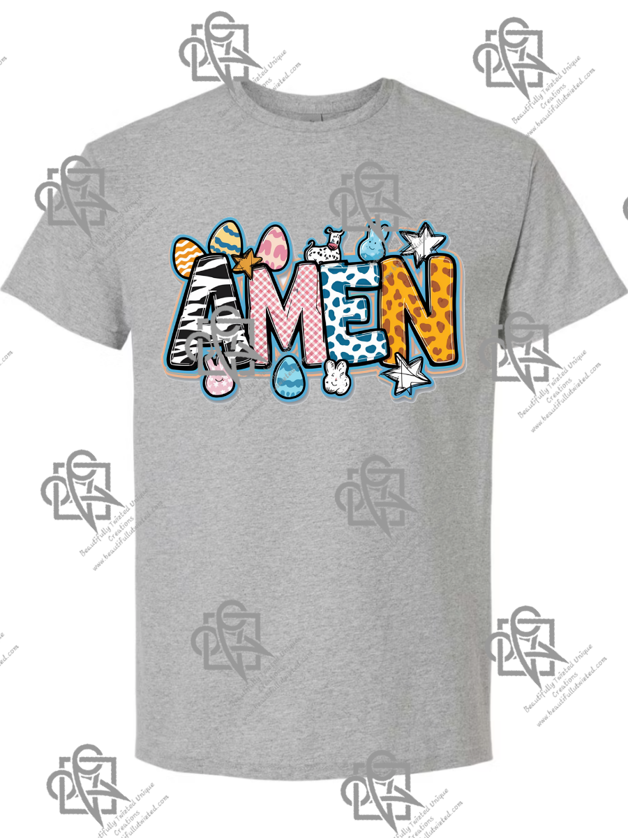 AMEN Colorful Easter Egg Design T-shirt
