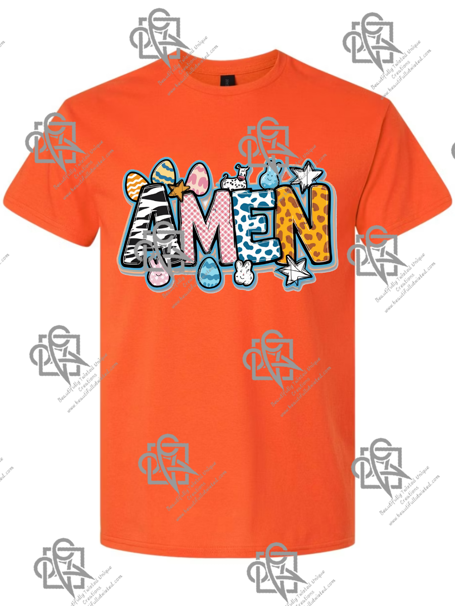 AMEN Colorful Easter Egg Design T-shirt