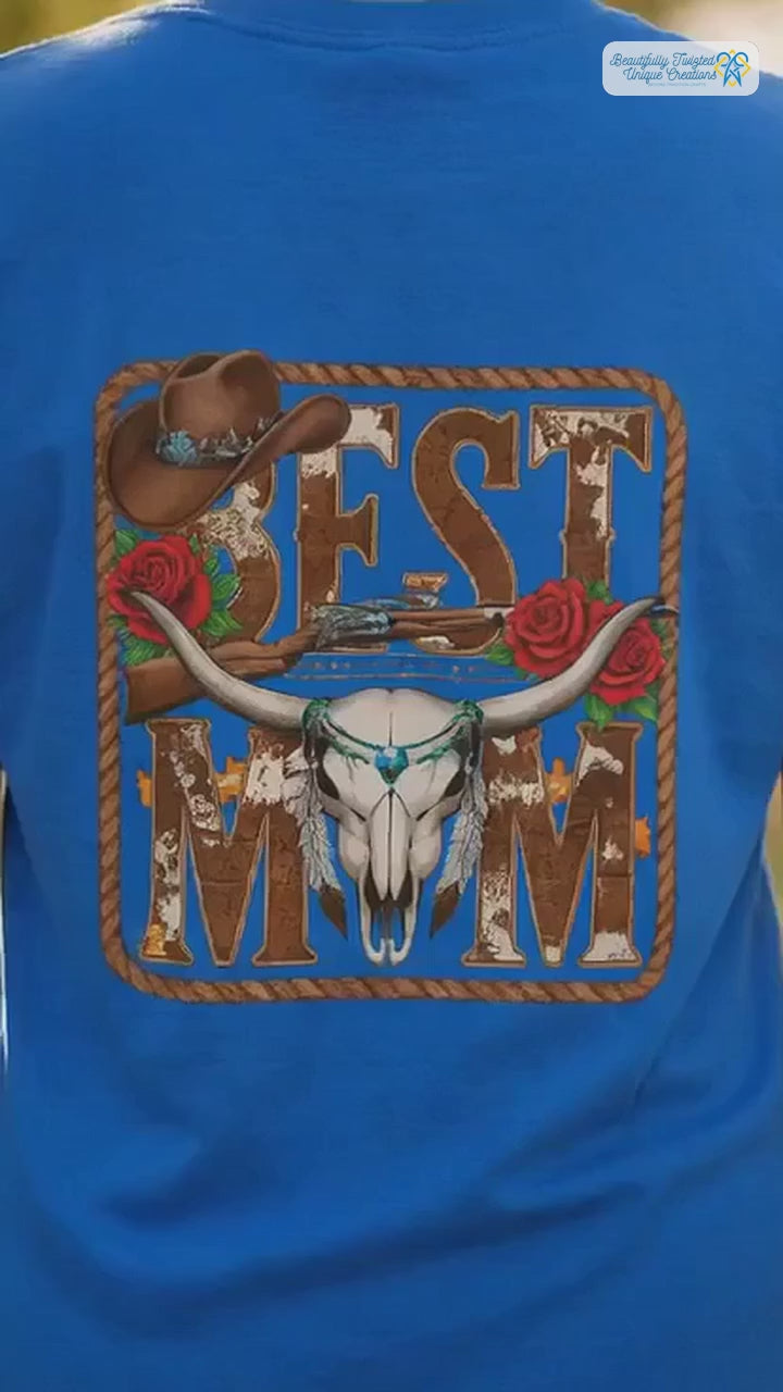Best Mom Western Longhorn T-shirt Design #1013